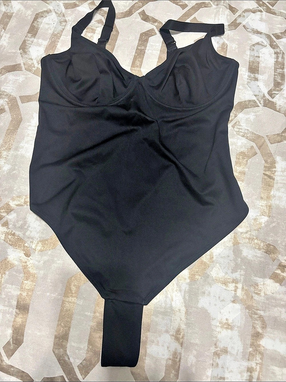 SKIMS Body Underwire Thong Bodysuit Black XL